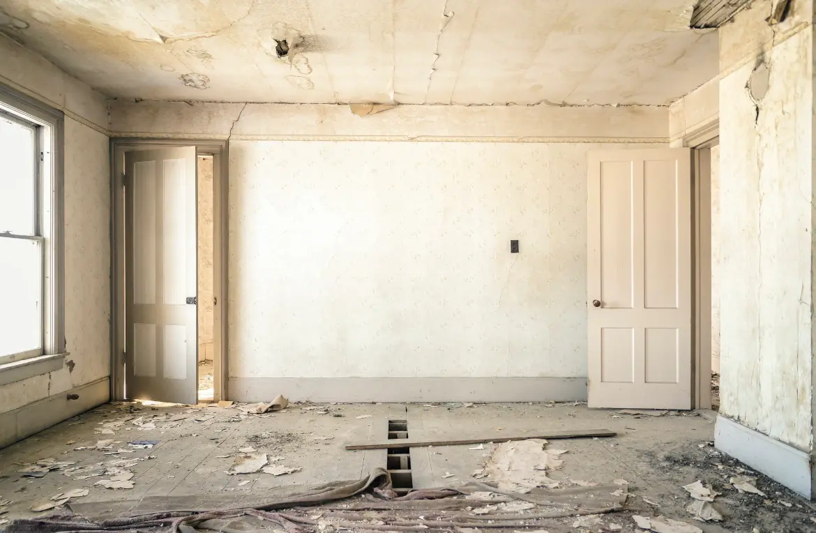 Waste disposal crew managing a cleanout project in Friendship Heights Village